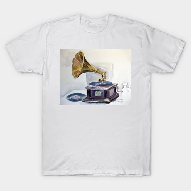 Old Gramophone T-Shirt by karincharlotte